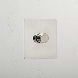 Designer polished nickel 1 gang 2 way dimmer light switch