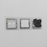 Single Socket UK & Module & 2G Switch Plate - Clear White