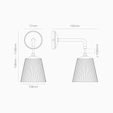 Richmond hanging wall light with fluted glass shade sketch