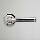 Polished Nickel Digby Unsprung Door Handle on White Background