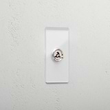 Designer clear polished nickel 1 gang 2 way architrave toggle light switch