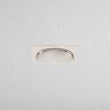 Polished Nickel Elm Cup Handle on White Background