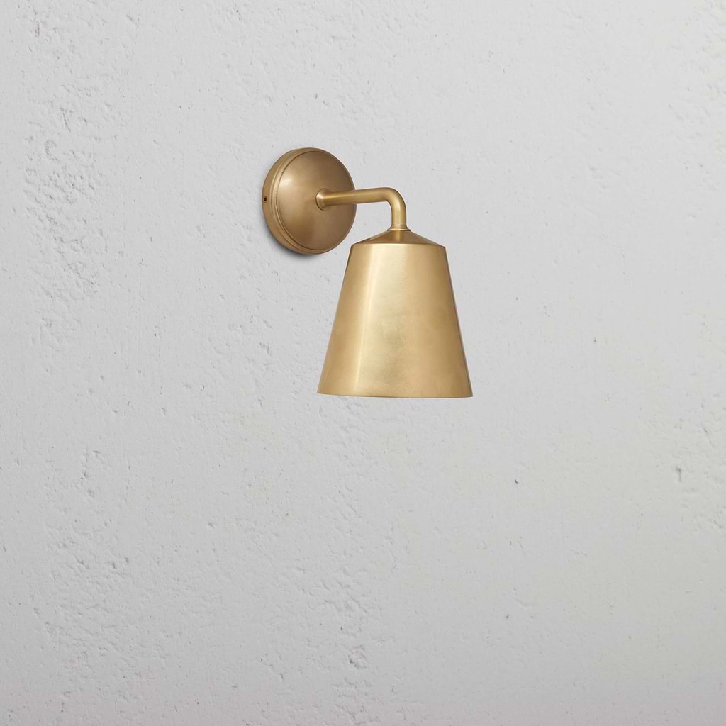 Wall Light - Solid Brass on Wall Finished In Antique Brass