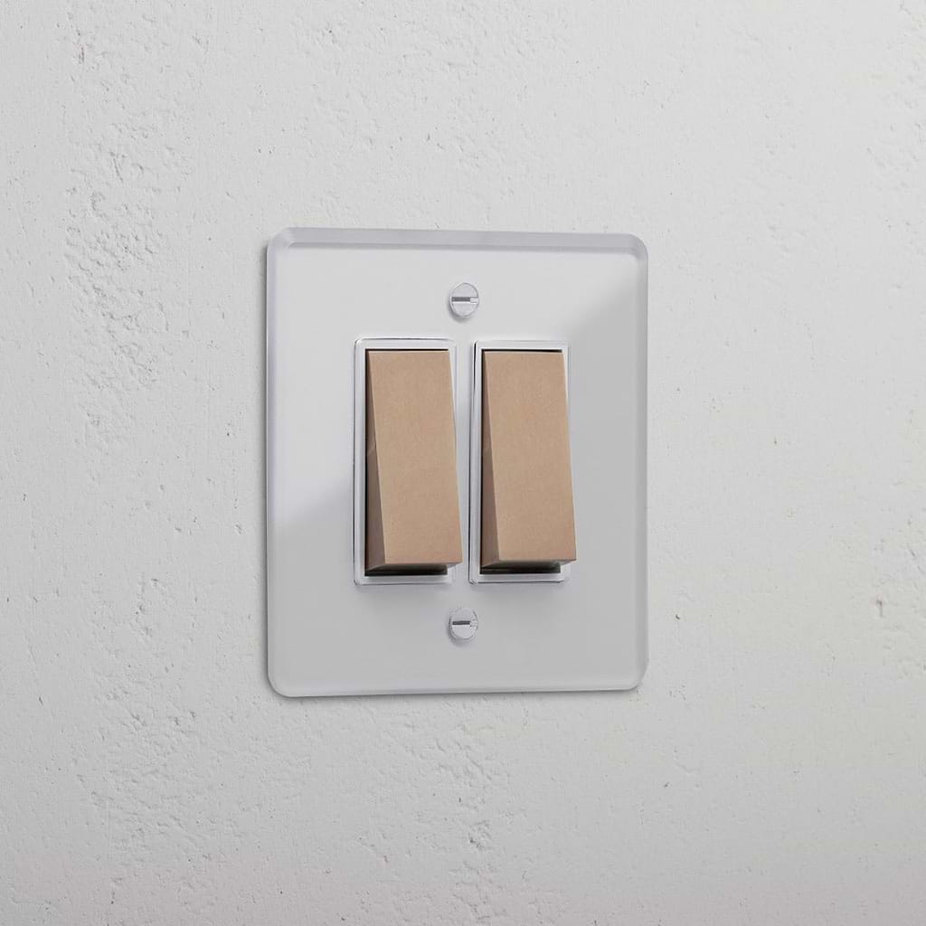 2G Two Way Rocker Switch | Clear Antique Brass White | Switches ...