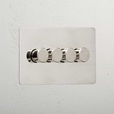 Premium polished nickel 4 gang 2 way dimmer light switch