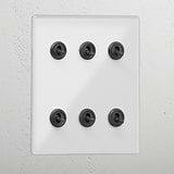Clear bronze 6 gang 2 way interior toggle light switch