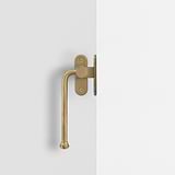 Southbank Casement Window Handle With Plate Left – Antique Brass