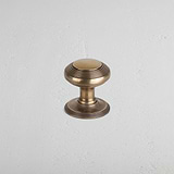 Antique Brass Poplar Fixed Door Knob on White Background