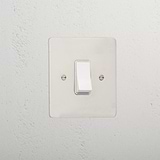 Elegant polished nickel 45A cooker switch white