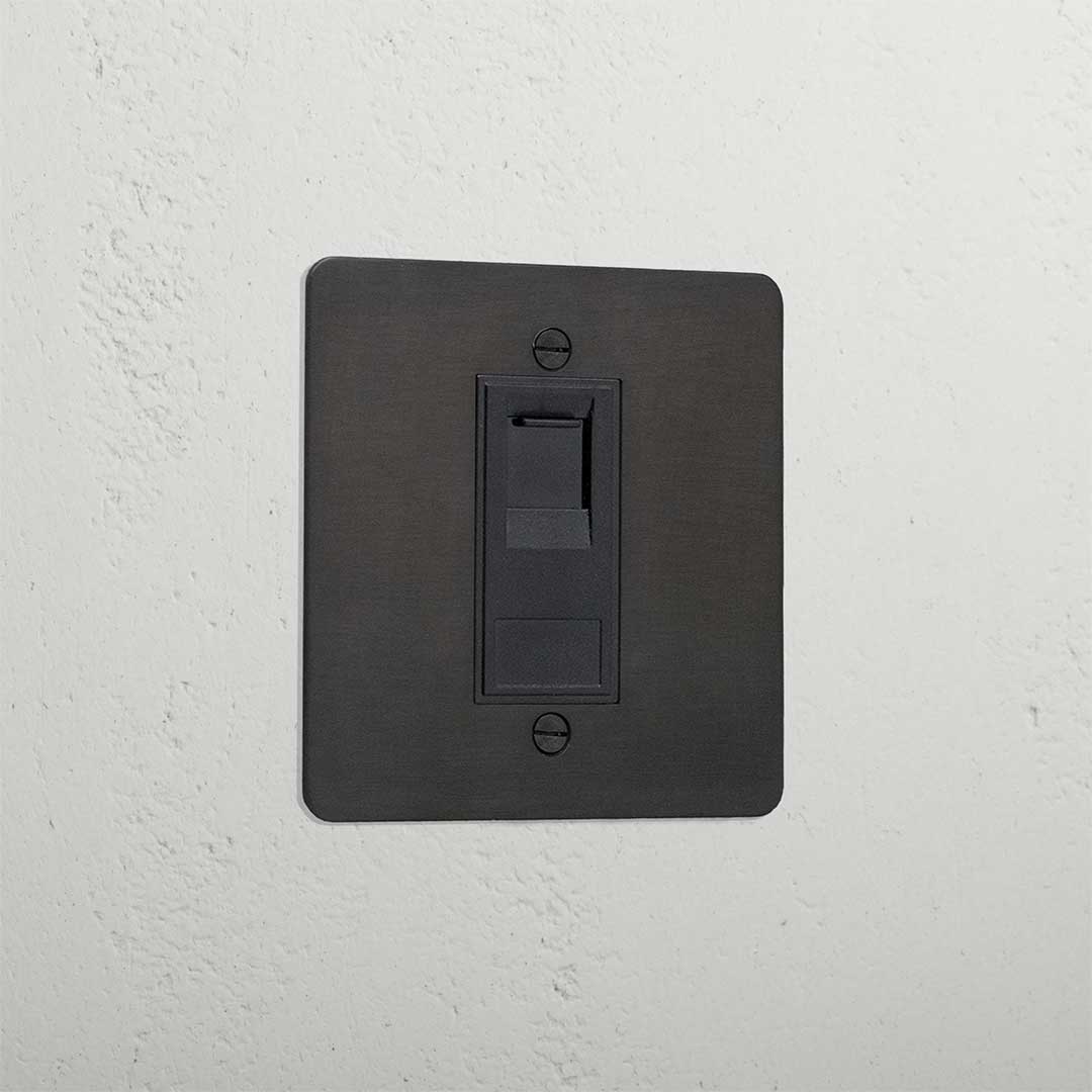 Bronze modern CAT6 socket black
