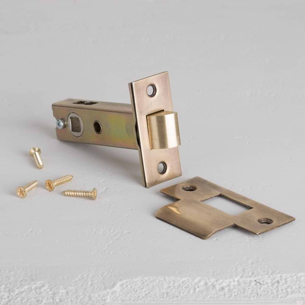 Antique Brass Strong Latch 60mm on White Background