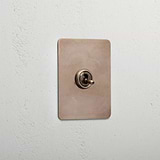 Interior antique brass slimline 1 gang 2 way toggle light switch