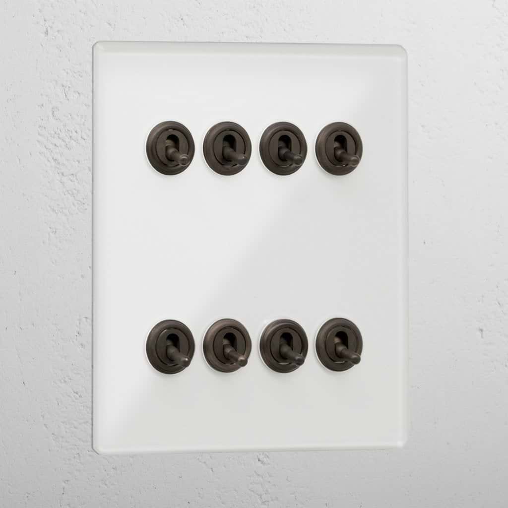 Clear bronze 8 gang 2 way elegant toggle light switch