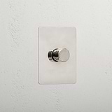 Interior polished nickel slimline 1 gang 2 way dimmer light switch