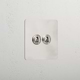 2G Retractive Toggle Switch - Polished Nickel
