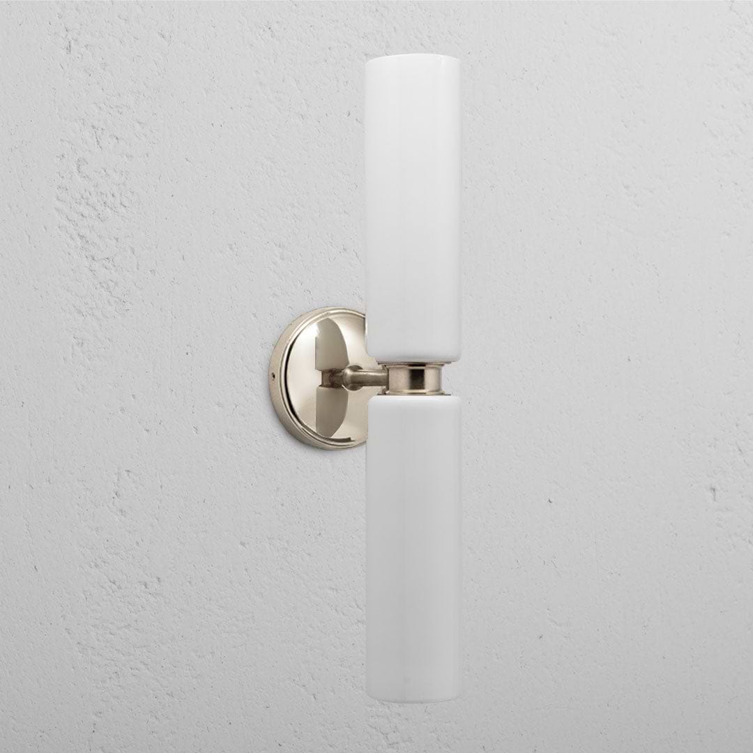 Claremont Medium Wall Light Fine Porcelain - Polished Nickel