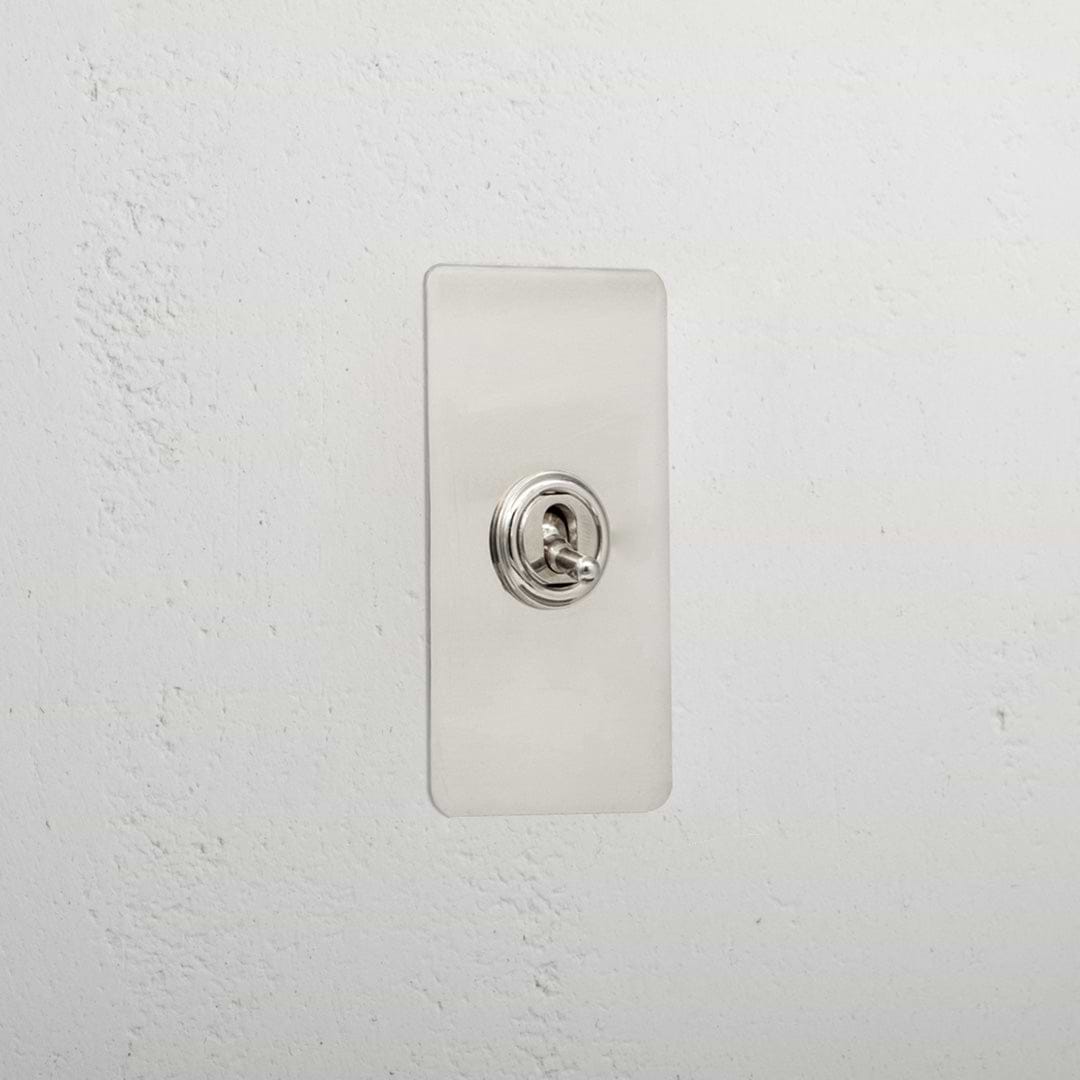 Elegant polished nickel 1 gang 2 way architrave toggle light switch
