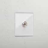 1G Retractive Toggle Switch - Clear Polished Nickel