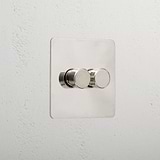 Interior polished nickel 2 gang 2 way dimmer light switch