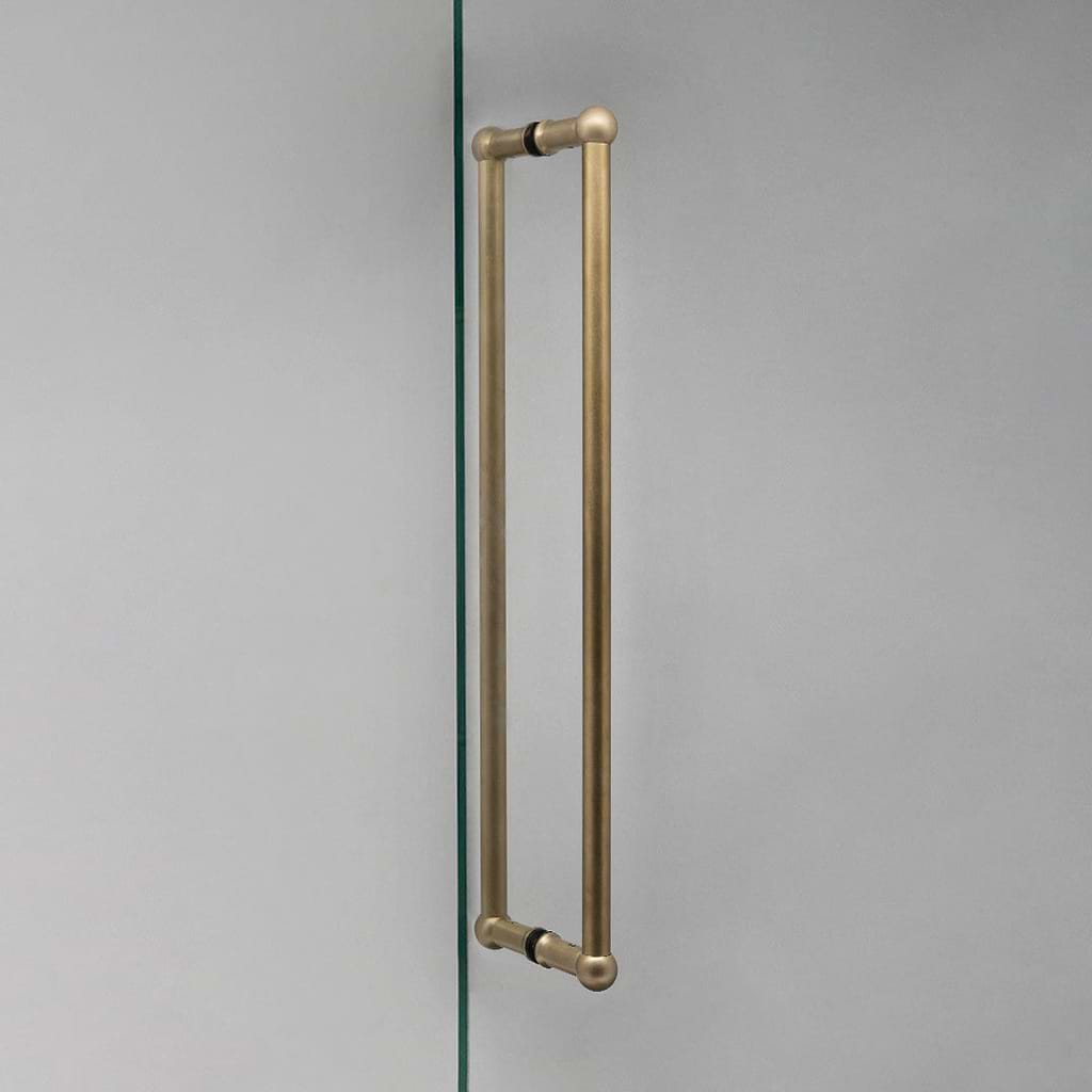 Antique Brass Harper Double Pull Handle 500mm on White Background