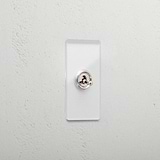 1G Architrave Centre Retractive Toggle Switch - Clear Polished Nickel