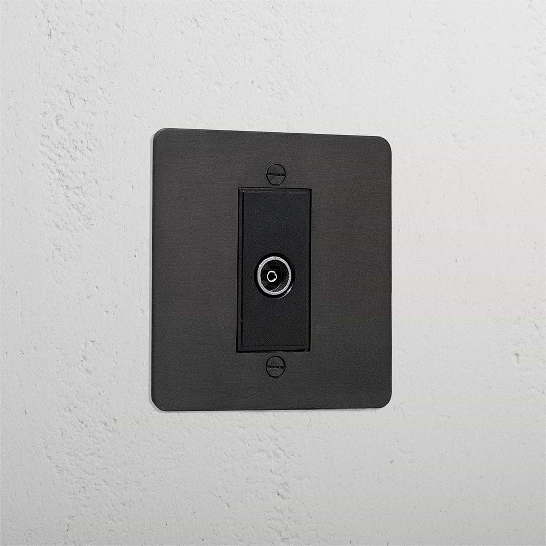 Bronze designer TV outlet socket black
