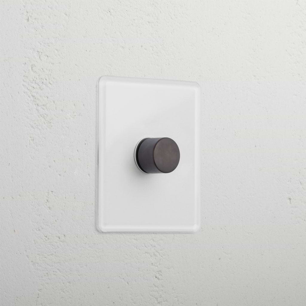 Clear bronze slimline 1 gang 2 way dimmer light switch