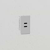 USB C+C Outlet Module 25mm - White