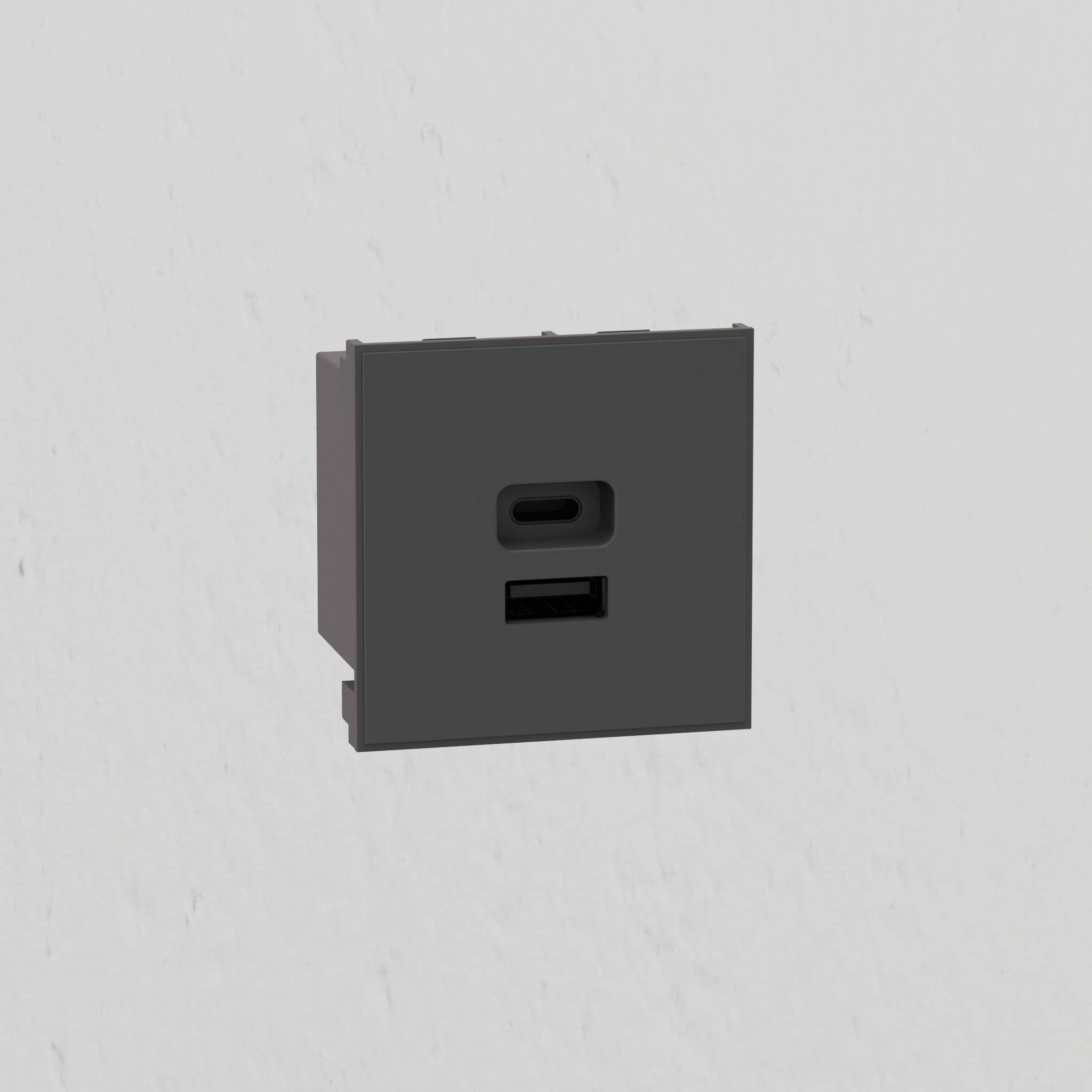 USB A+C 30W Outlet Module 50mm - Black