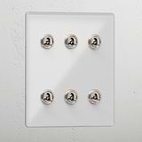 6G Toggle Retractive Clear Polished Nickel