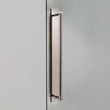 Polished Nickel Harper Double Pull Handle with Plate 500mm on White Background