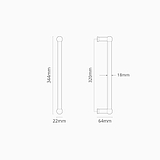 Harper Stoßgriff 2x (320 mm) – Poliertes Nickel
