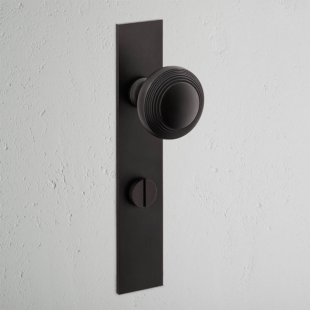 Poplar gefederter Türknauf langes Schild + Drehknopf – Bronze  