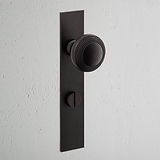 Poplar gefederter Türknauf langes Schild + Drehknopf – Bronze  