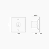 USB-C-Anschluss (30 W) 1x in Einfachrahmen – Durchsichtig + Schwarz