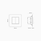 Doppelwippschalter 2x in Einfachrahmen – Durchsichtig + Antikes Messing + Weiß