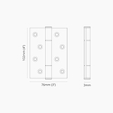 Hazel Türscharnier 2x FR 60 – Poliertes Nickel