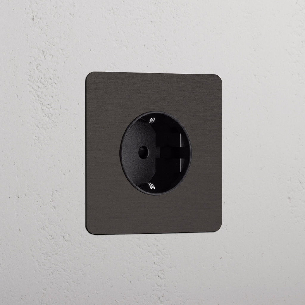 Single Schuko Module - Bronze Black