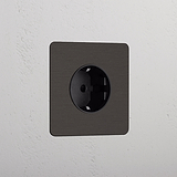 Single Schuko Module - Bronze Black