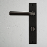 Apsley gefederter Türgriff langes Schild + Drehknopf – Bronze  