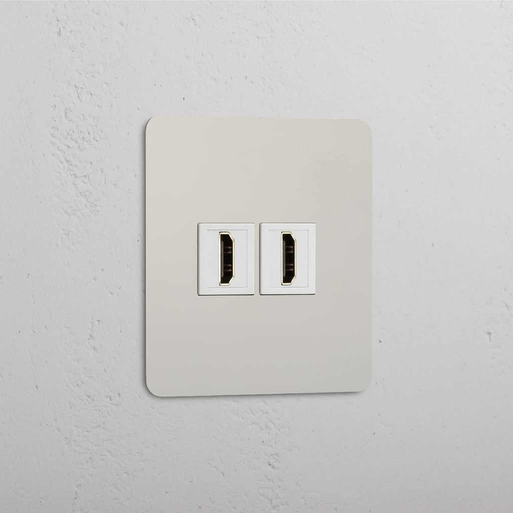 High-Definition-Videozubehör: Poliertes Nickel + Weiß – 2x HDMI-Modul