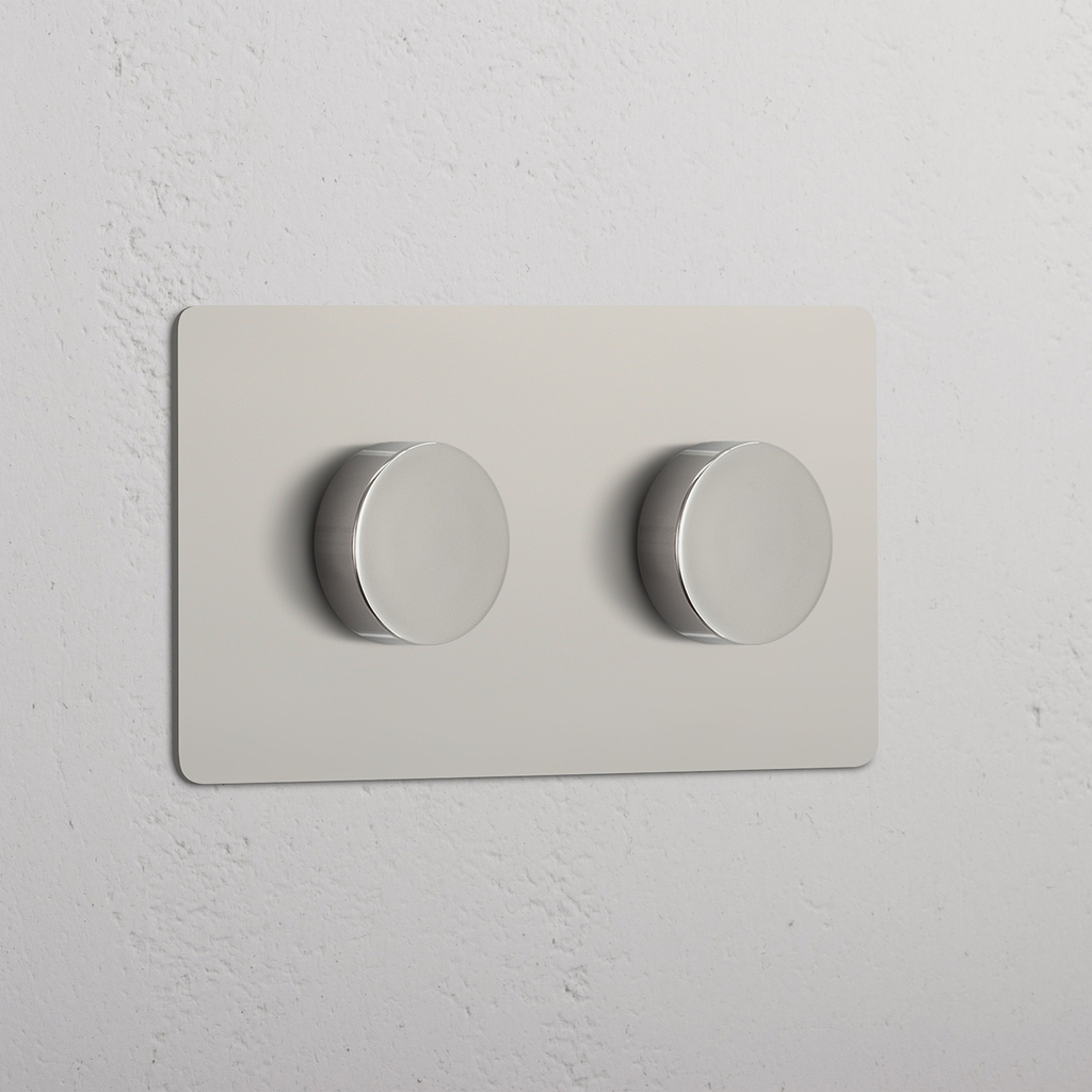 Doppel-Dimmschalter – Poliertes Nickel – einstellbarer Doppellichtschalter