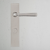 Digby gefederter Türgriff langes Schild + Drehknopf – Poliertes Nickel