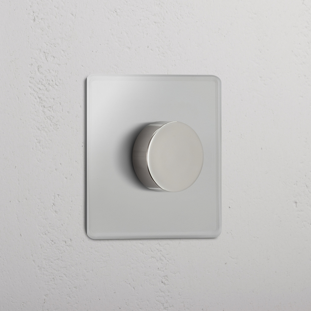 Eleganter Dimmerschalter – Durchsichtig + Poliertes Nickel – präzise Lichtsteuerung