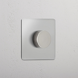 Eleganter Dimmerschalter – Durchsichtig + Poliertes Nickel – präzise Lichtsteuerung
