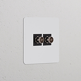 Einfachrahmen mit 2x TV-Modul – Lackierbar + Schwarz