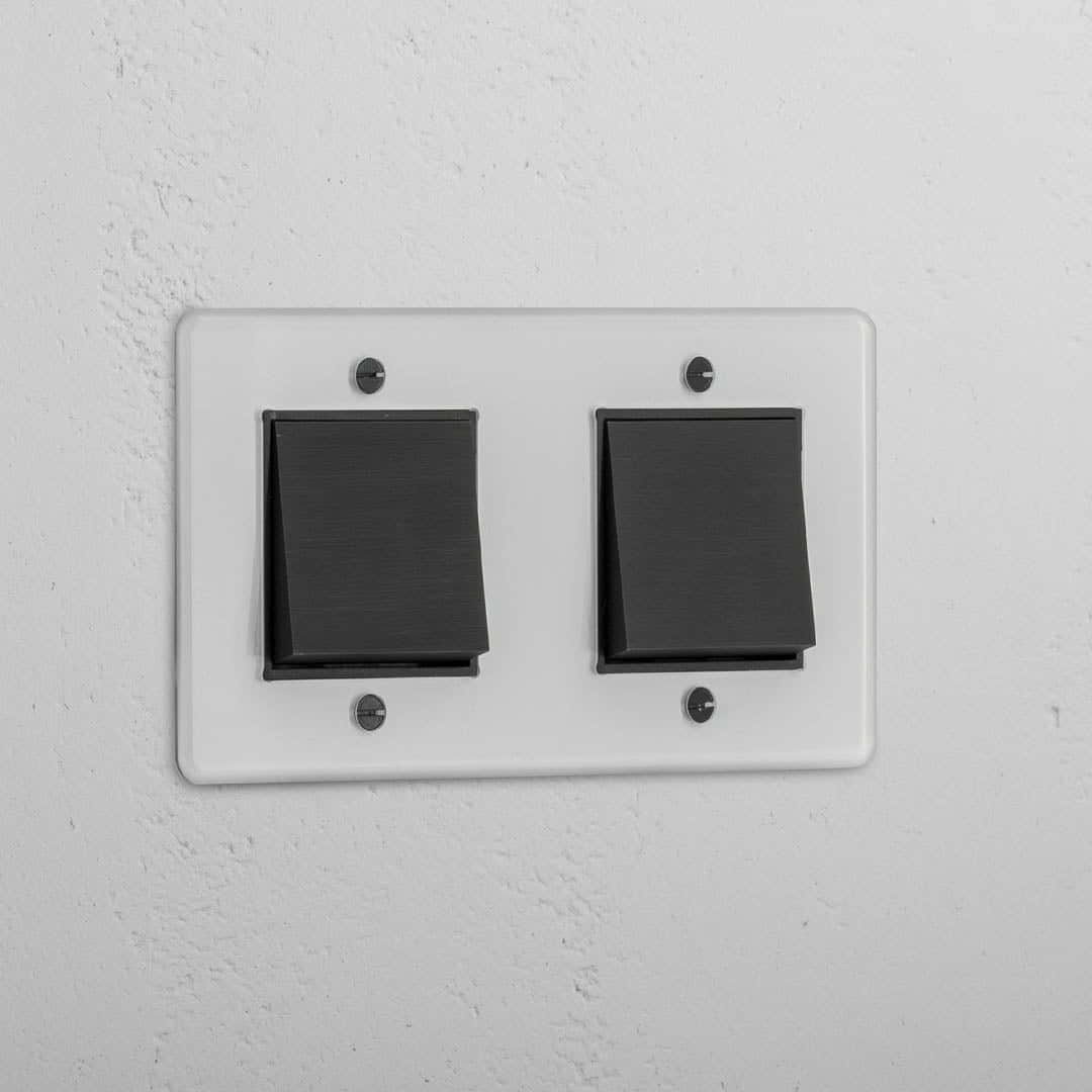 Doppel-Wippschalter – Durchsichtig + Bronze + Schwarz – moderne Lichtbedienung