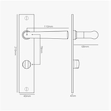Apsley gefederter Türgriff langes Schild + Drehknopf – Bronze  