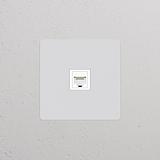 Einfachrahmen mit RJ45-Anschluss – Lackierbar + Weiß