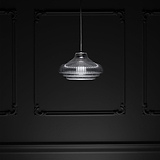 Brookfield hängende Medium-Deckenleuchte geriffeltes Glas – Poliertes Nickel